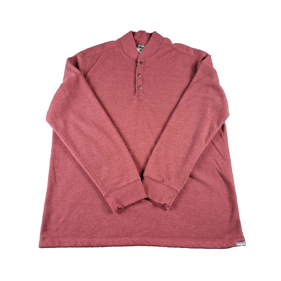Eddie Bauer Men's 1/4 Snap Sweater Fleece Pullover TXL Fully lined snaps red - Picture 1 of 14